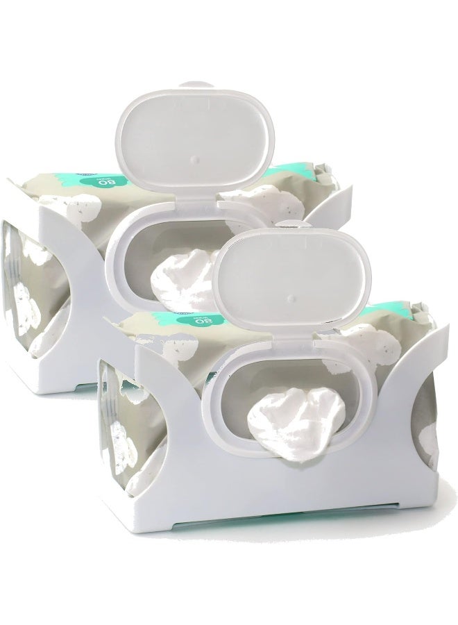 Gadjit Wet Wipes-Baby Wipe Wall Dispenser (2 Pack-WHITE) - Image 1